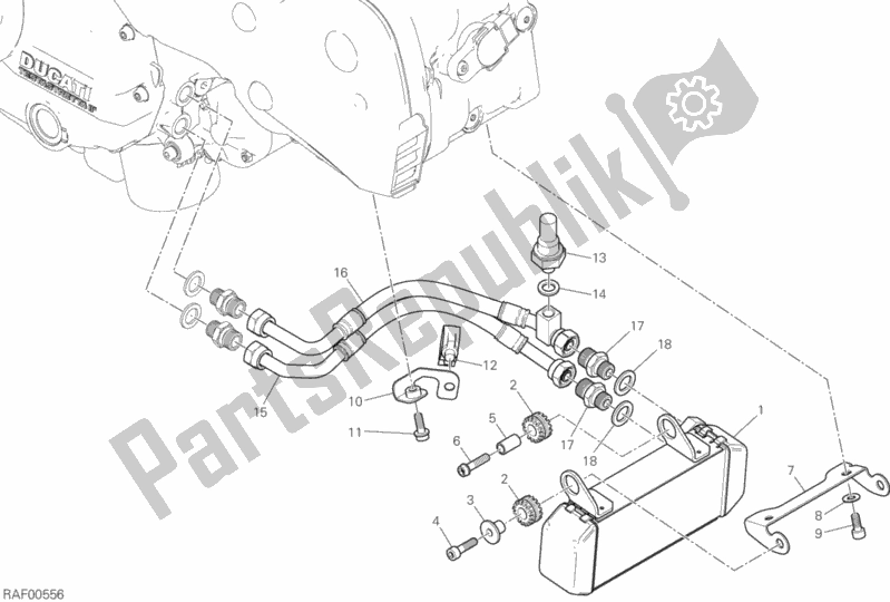 Todas las partes para Enfriador De Aceite de Ducati Hypermotard 939 SP 2018